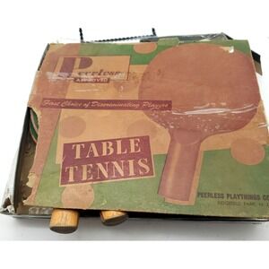 Vintage Peerless Playthings Official Table Tennis Set In Original Box Rare